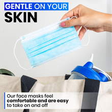 Load image into Gallery viewer, Adult Disposable 3 Layer Masks - Blue - 50 Pack