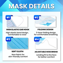 Load image into Gallery viewer, Kid's Disposable 3 Layer Masks - Blue - 50 Pack