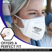 Load image into Gallery viewer, N95 Folding Mask - FDA Certified & NIOSH Approved - White