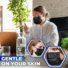 Load image into Gallery viewer, Adult Disposable 3 Layer Masks - Black - 50 Pack