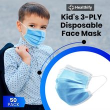Load image into Gallery viewer, Kid&#39;s Disposable 3 Layer Masks - Blue - 50 Pack
