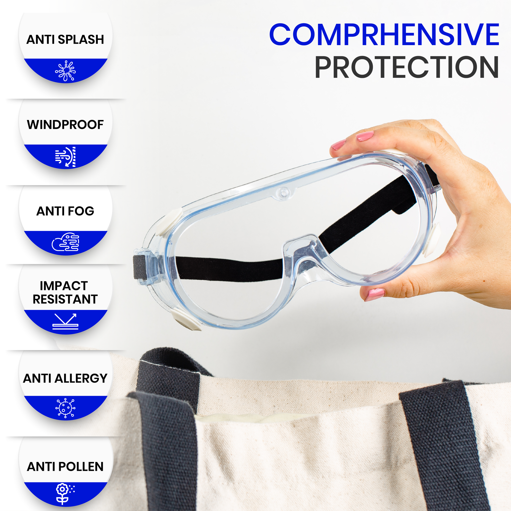 goggles for allergies Anti-Fog Protective Safety Goggles – Healthify