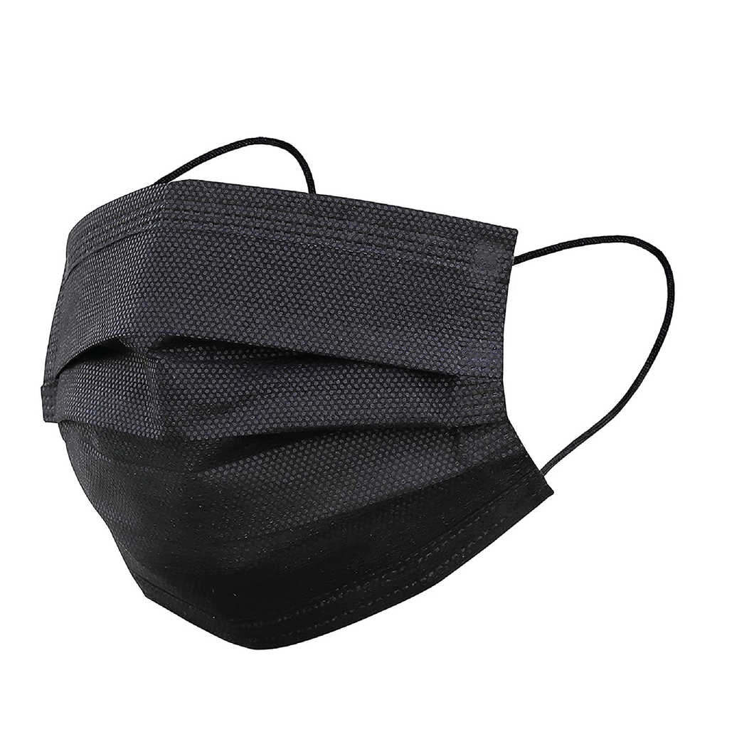 Adult Disposable 3 Layer Masks - Black - 50 Pack